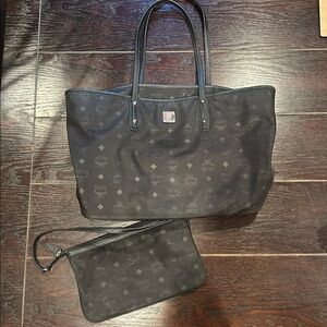 MCM Large Dieter Monogram Nylon Top Zip Tote and matching zip pouch
